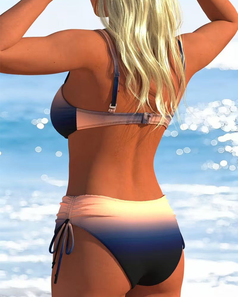 Bikini Gradient Mönster Dragsko Mode