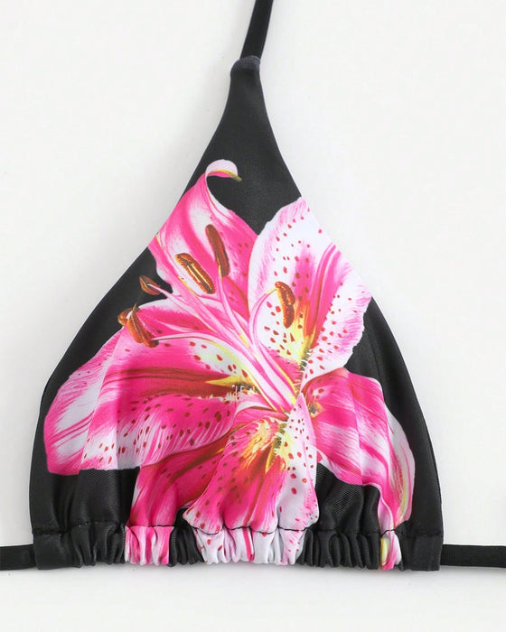 Badkläder Sexig Tryckt Tre Delar