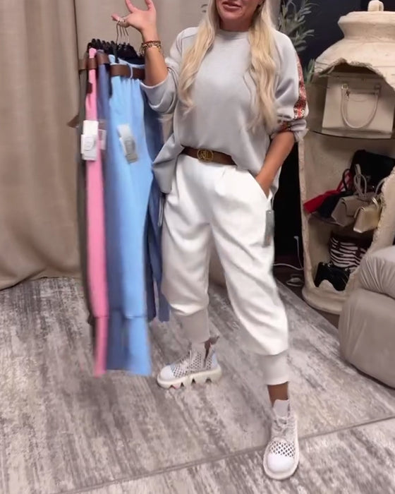 Byxor Enfärgade Enkla