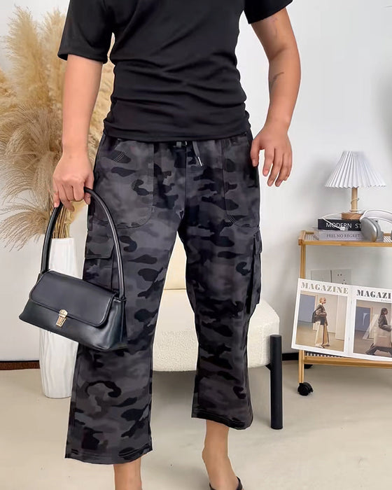 Byxa Casual Cropped Multificka Vandring