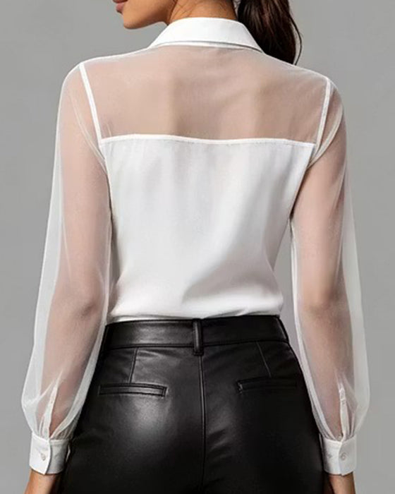 Skjorta Knapp Casual Solid