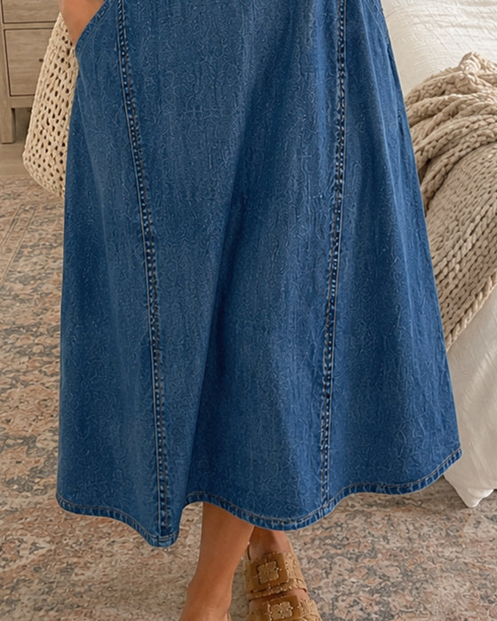 Klänningar V-Hals Denim Casual