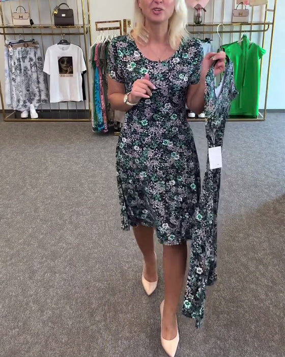 Klänning Stilfull Midjesmäck Tryckt