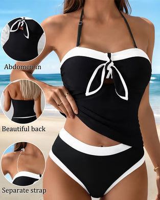 Tankini Halter Bandeau Kontrast