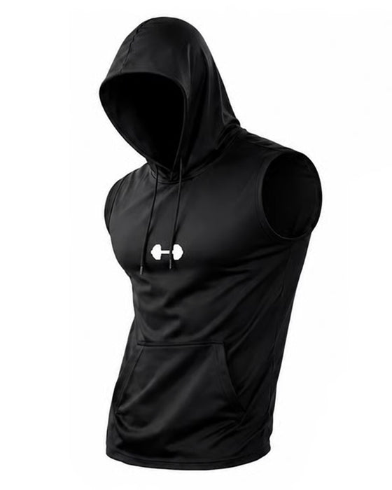 Tank Top Hoodie Tröja Ärmlös Dragsko