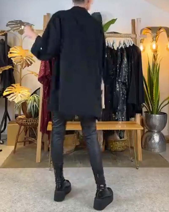 Skjorta avslappnad paljett med lös temperament