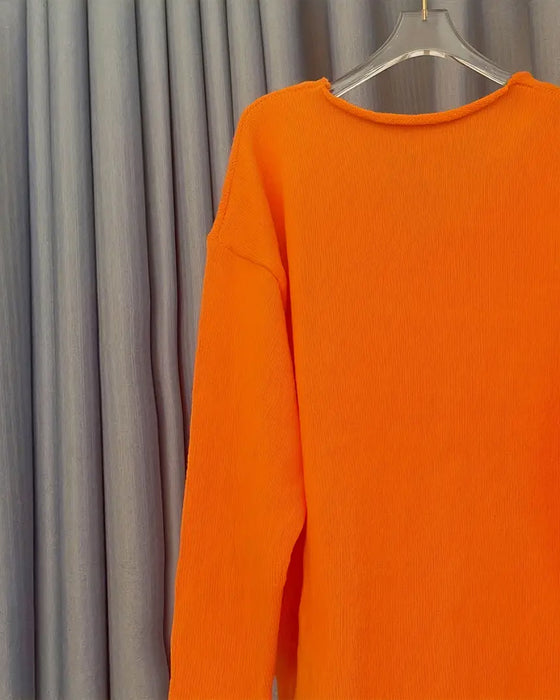 Tröja V-ringning Bokstavstryck Lös Casual