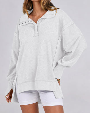 Sweatshirt Enfärgad Långärmad
