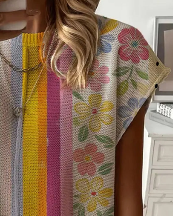 Pullover Prickig Regnbågsrandig