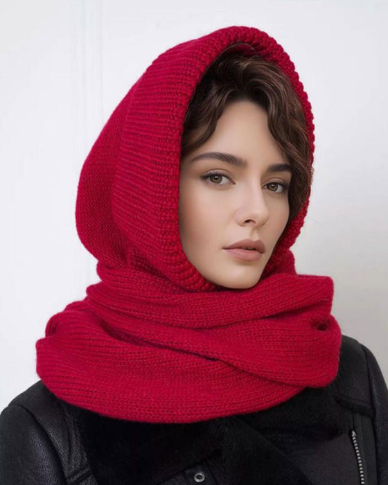 Grossist Enfärgad Stickad Huvscarf
