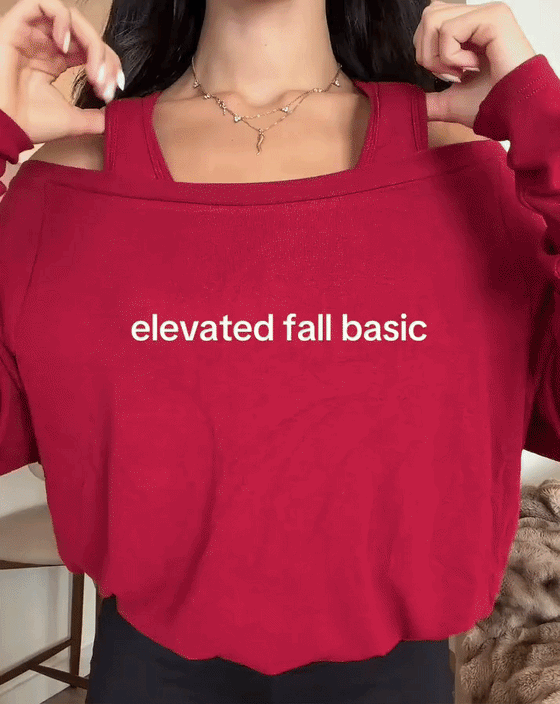 Topp Off-Shoulder Falsk Tvådelad Långärmad