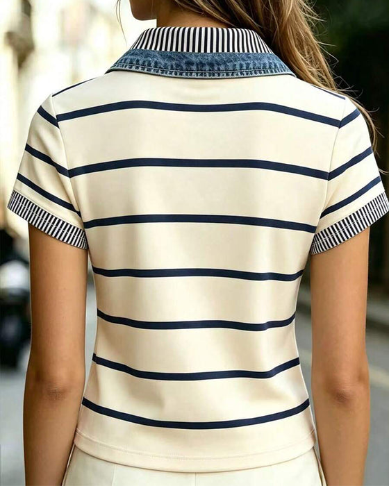 Blus Randig Casual Slag