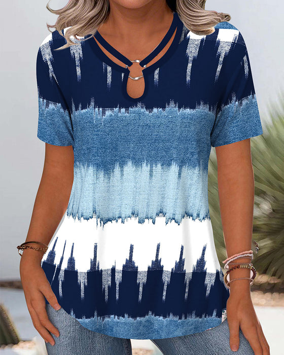 T-Shirt Casual Kontrasttryck