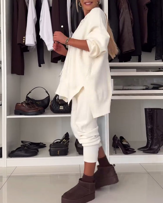 Tvådelat set - enfärgad tröja och byxor