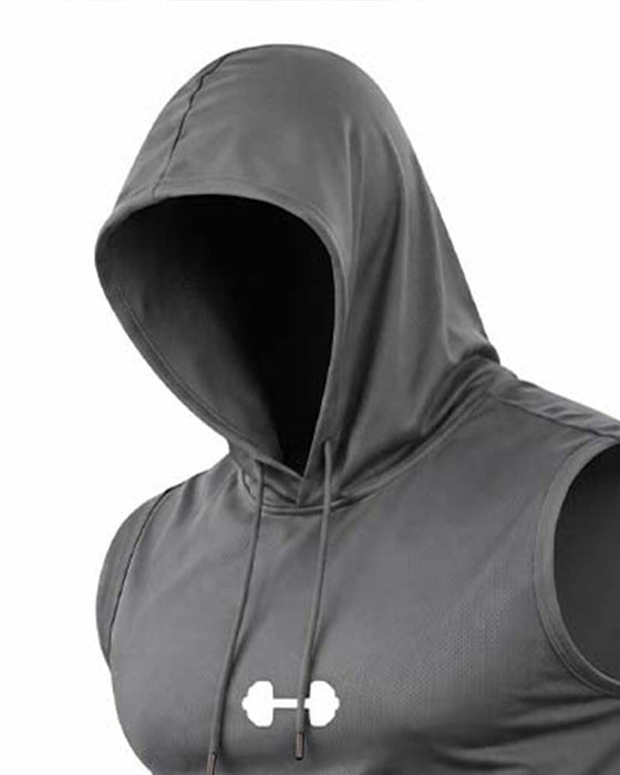 Tank Top Hoodie Tröja Ärmlös Dragsko