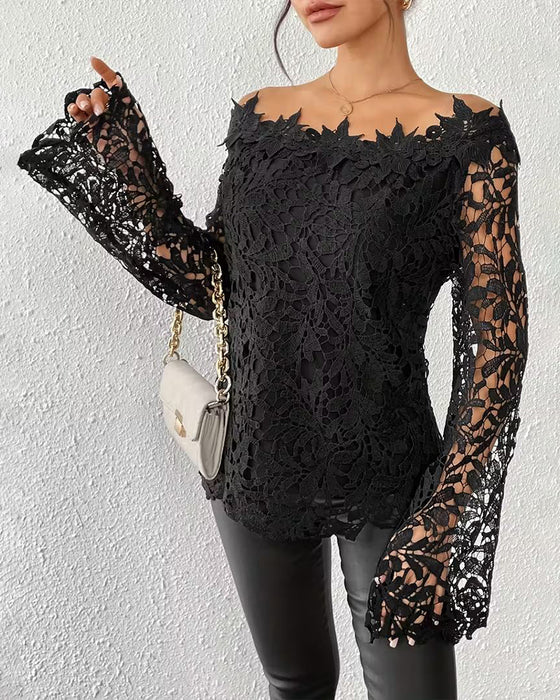 Modig Axelfri Virkad Blus