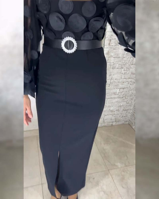 Åtsittande Klänning I Fransk Stil Med Ballongärmar