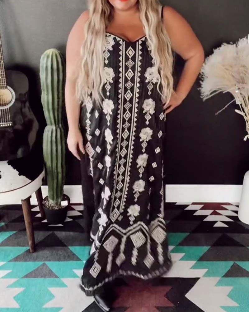 Klänning Spaghettiband Blommig Semester