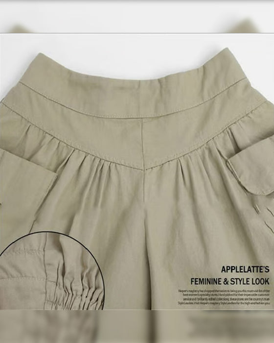 Shorts Lösa Hög Midja Smalnande