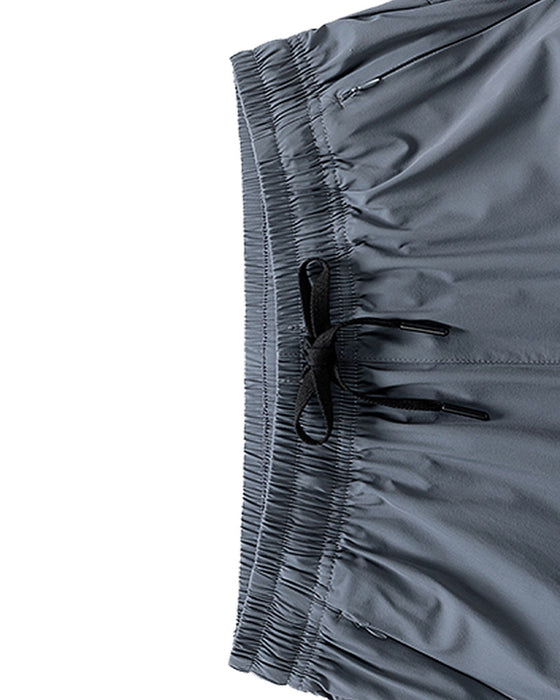 Shorts Män Elastisk Midja Ficka Snabbtorkande Is-Silke Sport