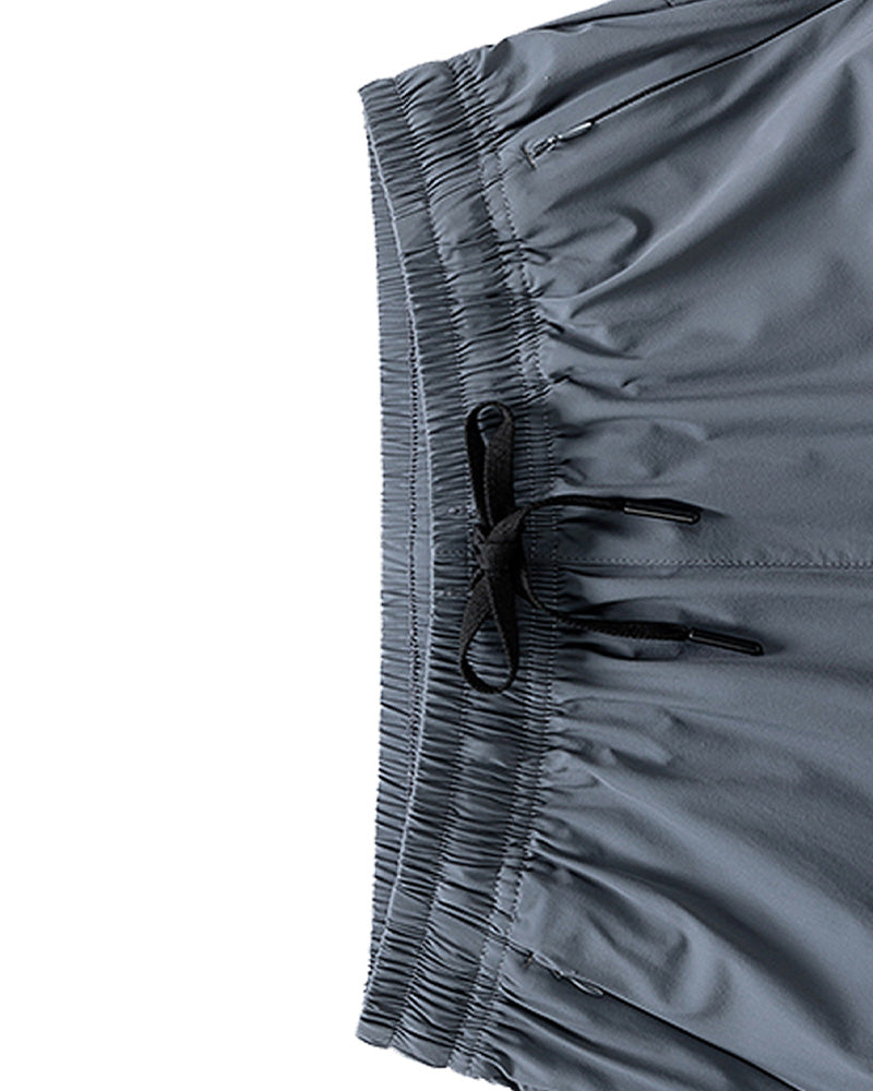 Shorts Män Elastisk Midja Ficka Snabbtorkande Is-Silke Sport