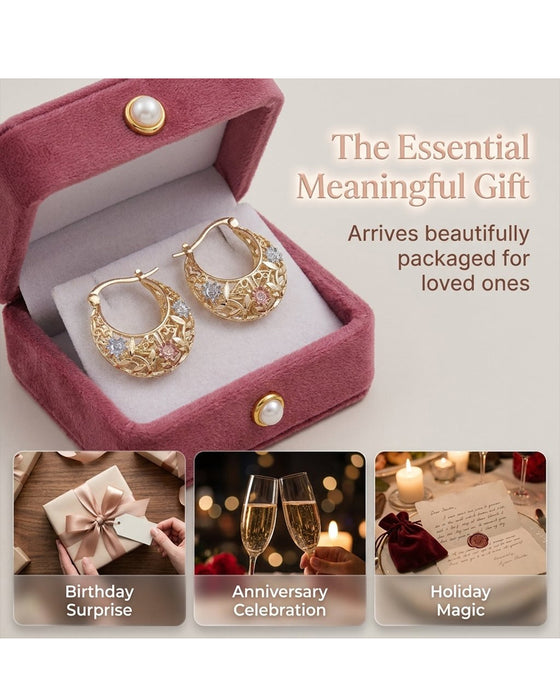 Örhängen Vintage Blomma Ring