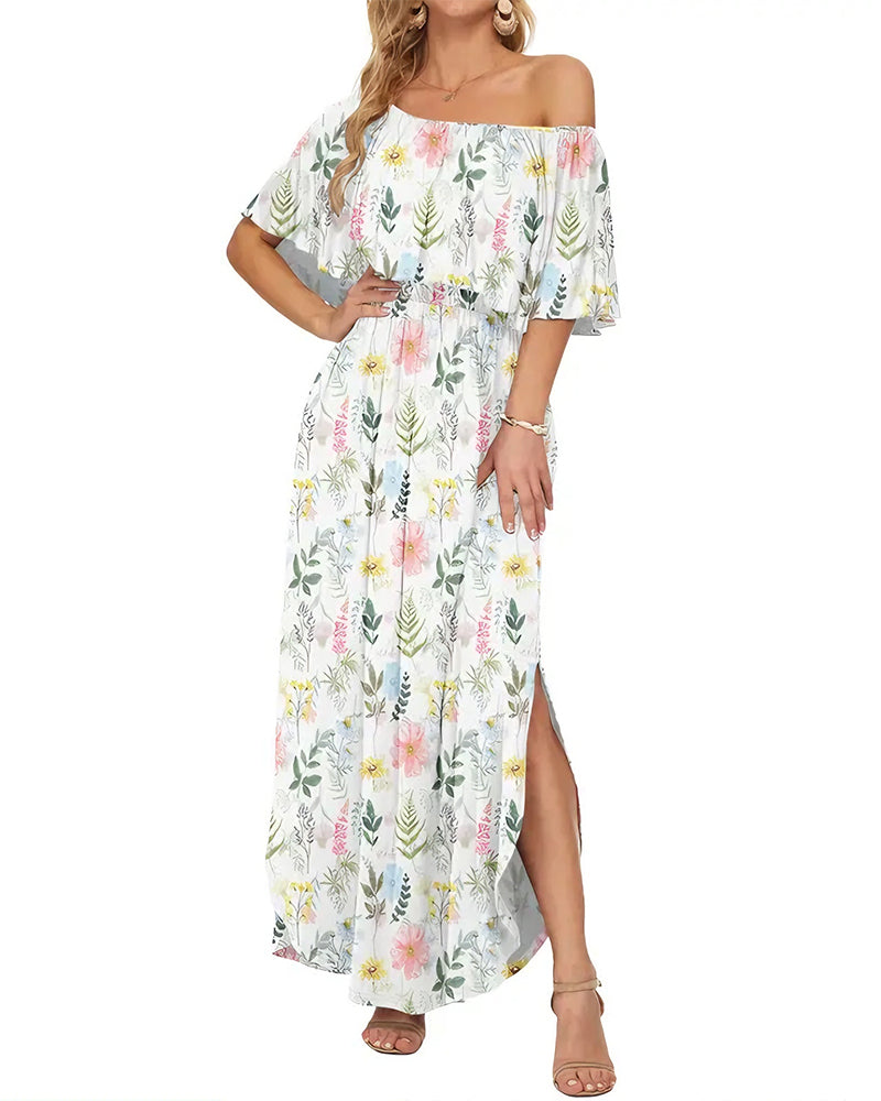 Klänning Elegant Bläcktvätt Blommig Maxi