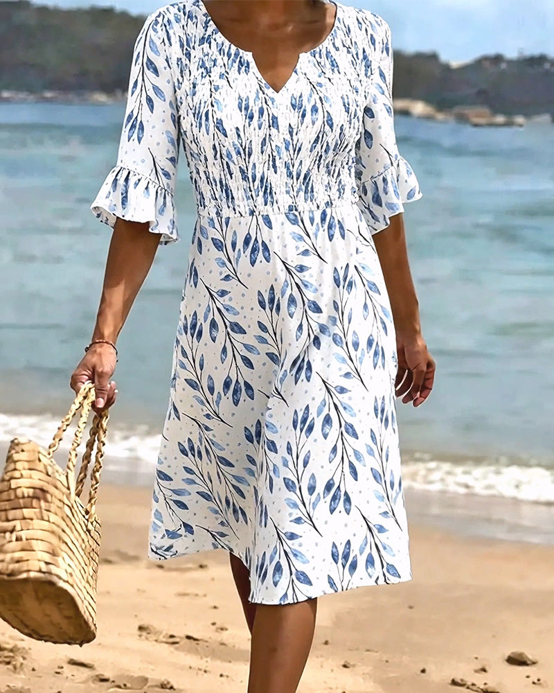 Klänning Halvärm Tryckt