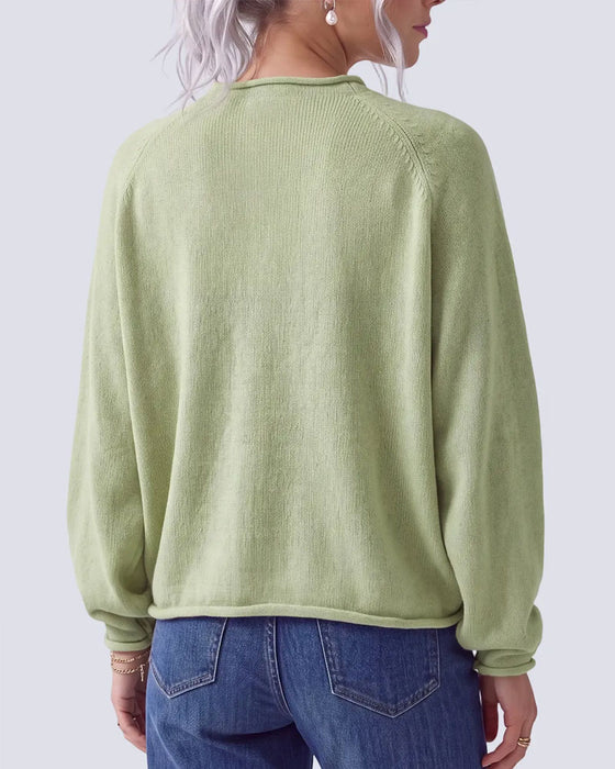 Pullover Rundhals Fisk Tryck Drop Axel