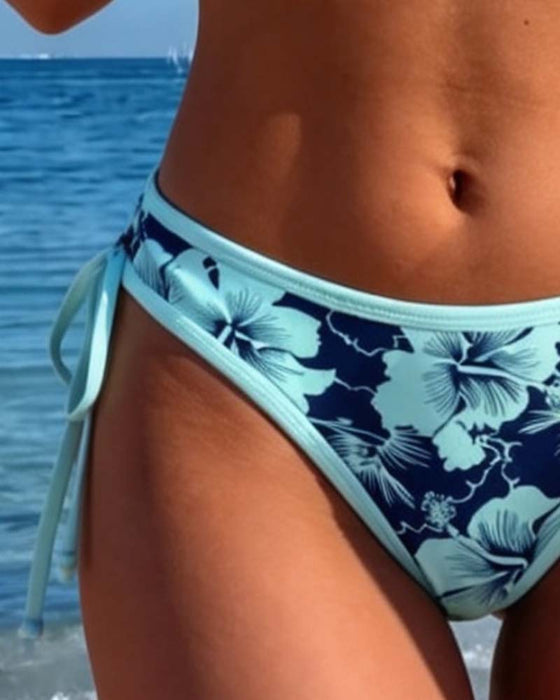 Bikini Blommig Triangel Kopp Knyt