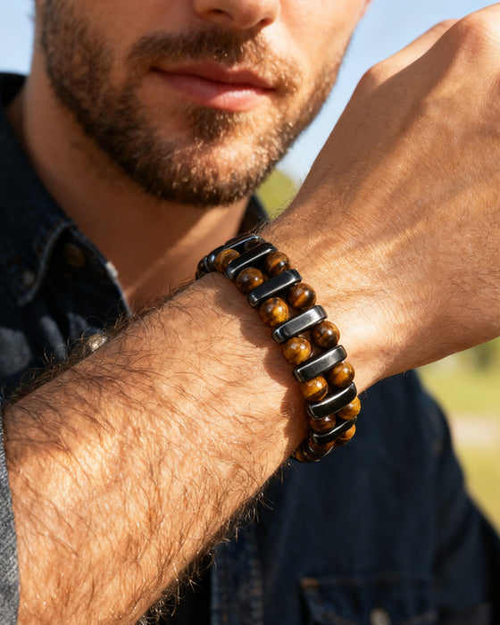 Naturlig Tigeröga Sten Armband