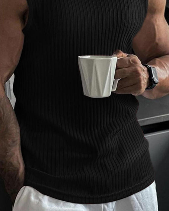 Herr Linne Enfärgad Sport Casual