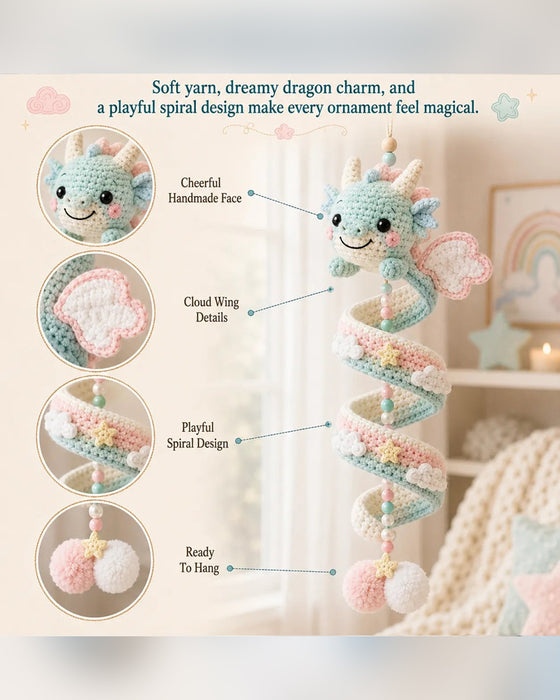 🐉 Nybörjarvänligt DIY-set för ett förtrollat drake-spiralhängande ornament | Komplett set inklusive alla verktyg och en steg-för-steg-instruktion 💕