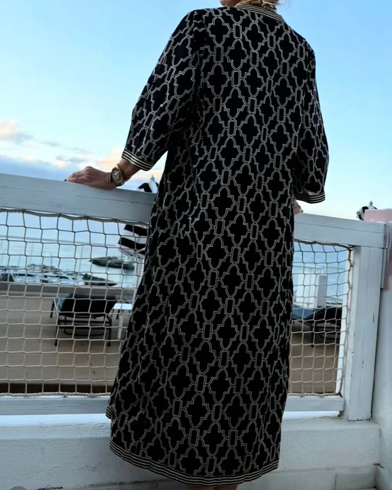 Klänning Geometrisk Tryck Maxi