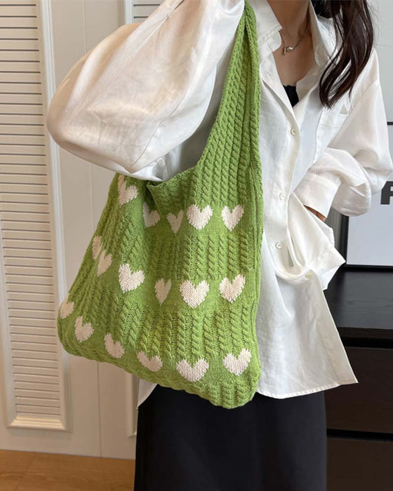 Väska Ull Stickad Armhåla