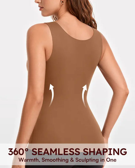 Linne Dam 3-I-1 Lätt Åtsittande Mjuk Termisk Shapewear Inbyggd Bh