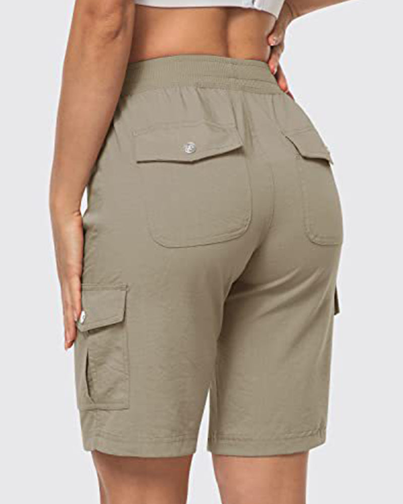 Kvinnors Shorts Snabbtorkande Cargoshorts Med Fickor