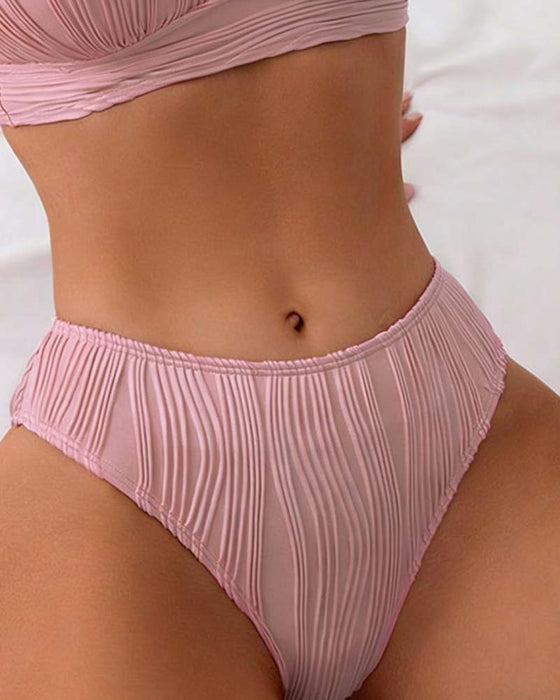 Bikini Texturerad Halterhals