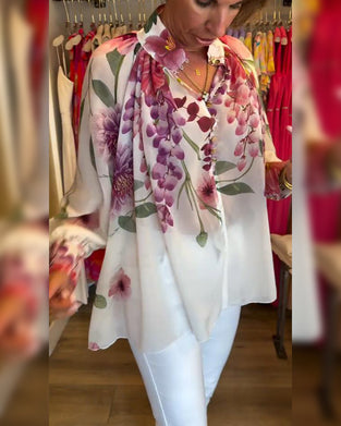 Blus Lyktärm Vardaglig Tryckt