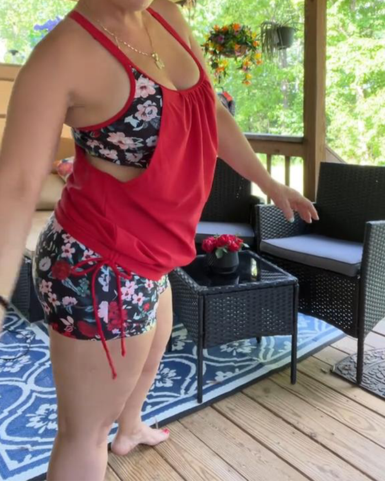 Badkläder Tryckt Hängslen Boxer