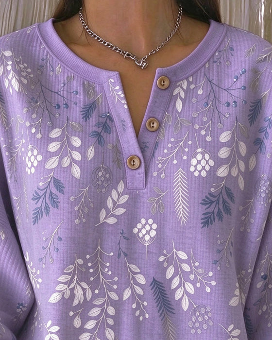 Sweatshirt Vaffel Henry Krage Blommönster