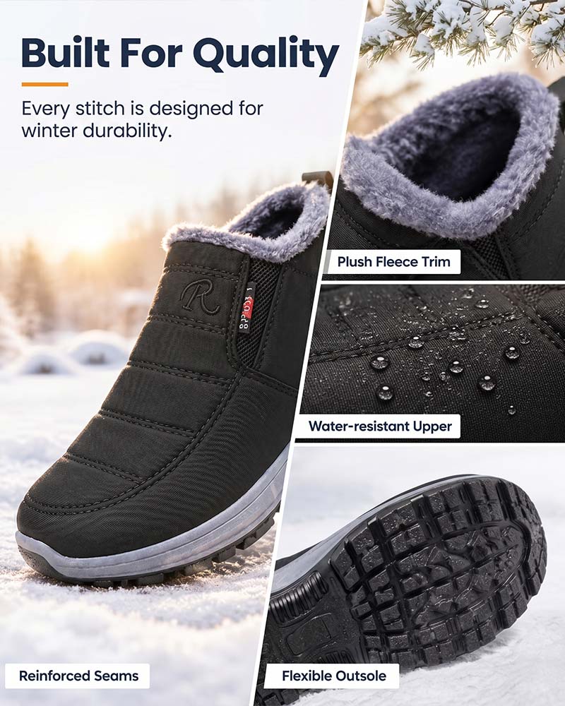 Vinter Tjockfodrade Snökängor, Slip-On Varma Casual Skor För Damer Och Herrar