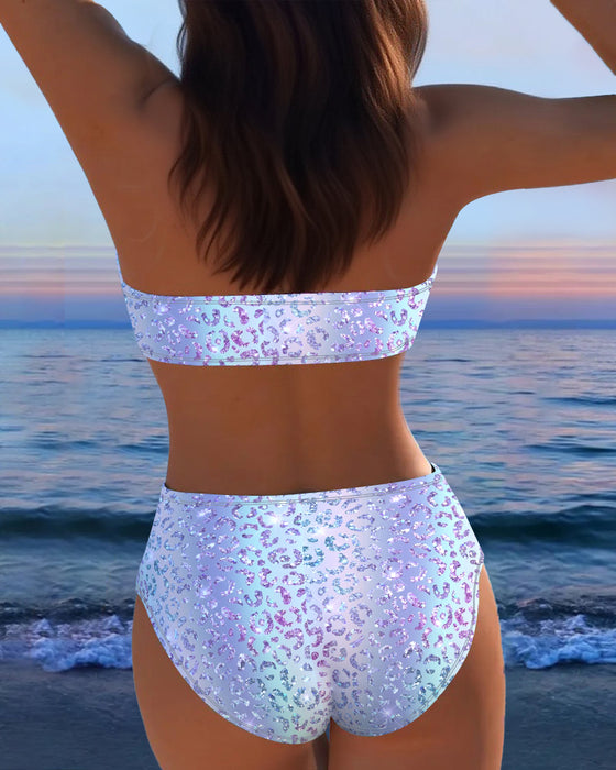 Bikini Leopardmönster Bandeau