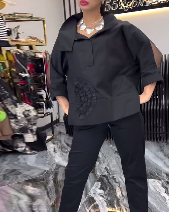 Lapelblom i spets med lapptäcke