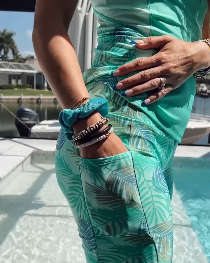 Tankini Tryckt Tankstil Bermudashorts