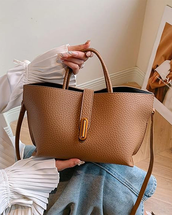 Damernas Elegant Enfärgad Fransk Stil Väska