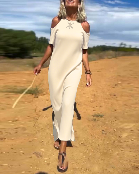 Klänning Fashion Avslappad Off-Shoulder Slim