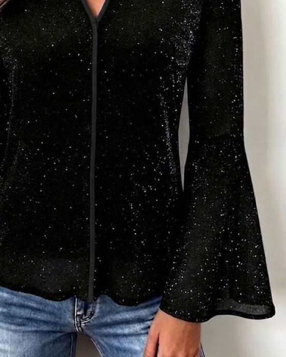 Topp V-ringning Klockärm Slim Fit