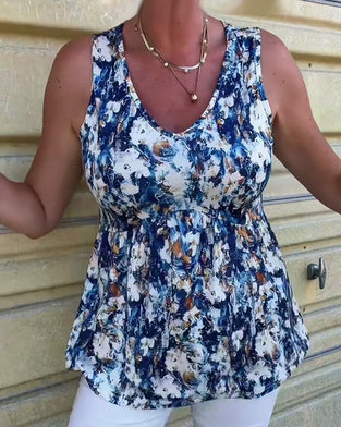 Linne Sexig Mönstrad Ärmös