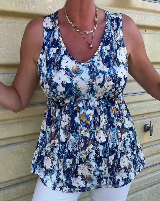 Linne Sexig Mönstrad Ärmös